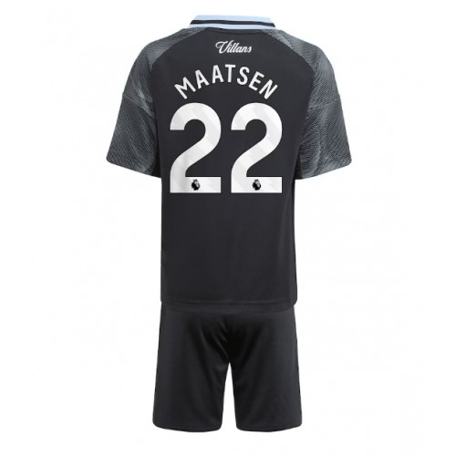 Aston Villa Ian Maatsen #22 Segunda Equipación Niños 2025-26 Manga Corta (+ Pantalones cortos)